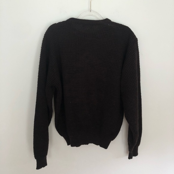 VTG Giovanni Luomo Leather Knit sweater leopard dynasty 80s - Picture 6 of 7